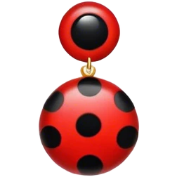 red earring with five black spots emoji