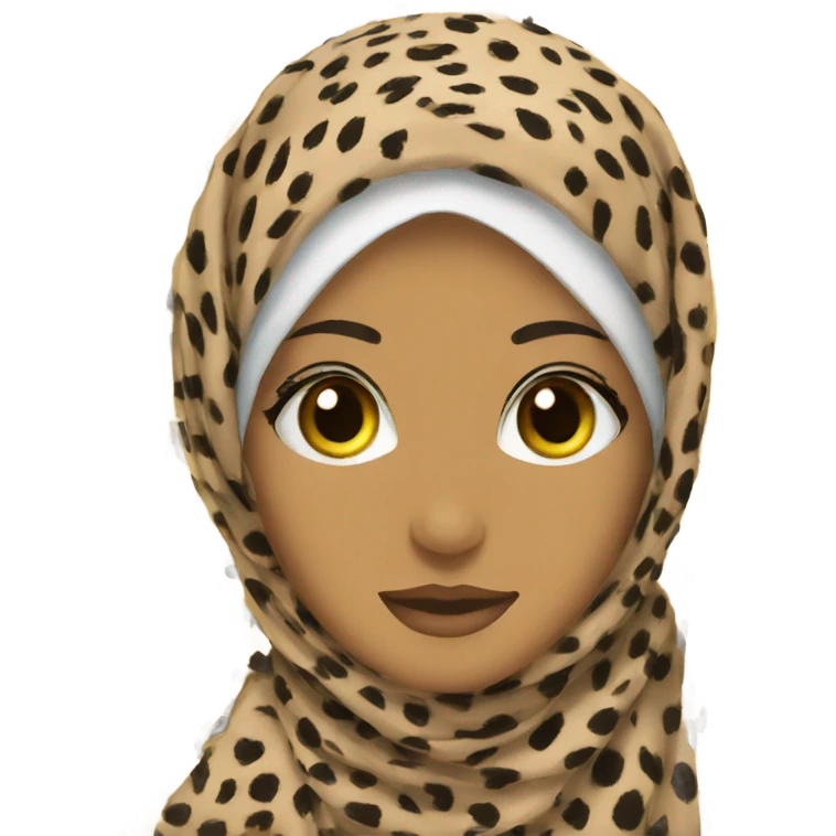 Cheetah patterned hijab emoji