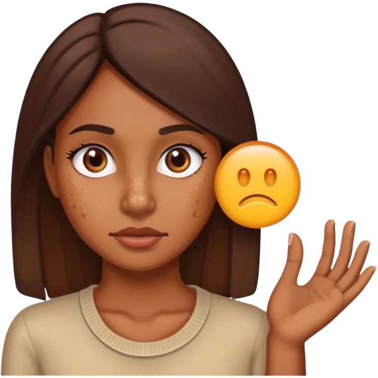 Mulher morena com espinhas emoji