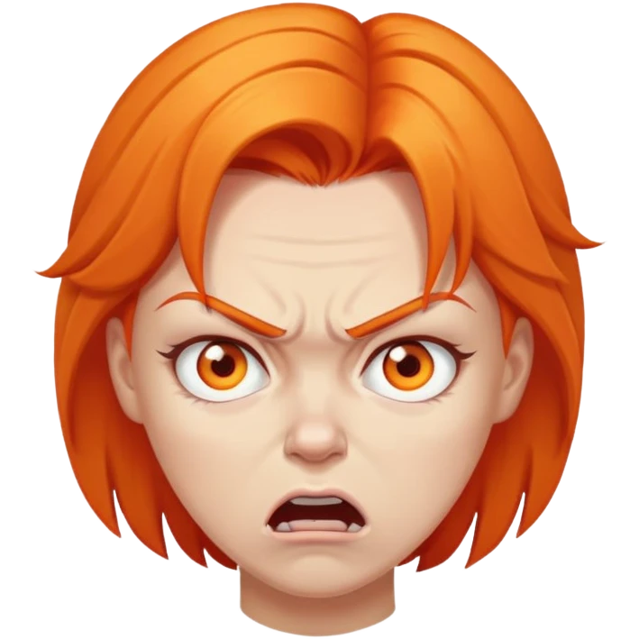 Angry mom with Orange hair emoji