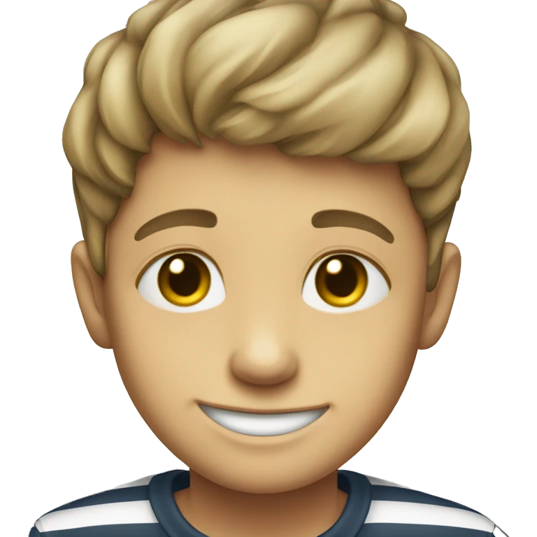 smiling boy in striped shirt emoji