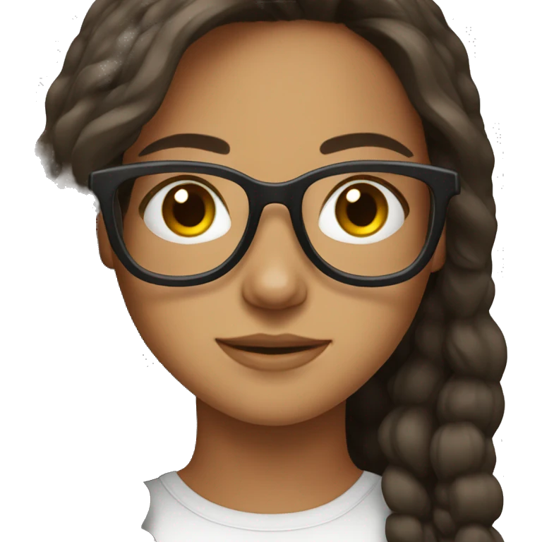 Brunette girl with glasses emoji