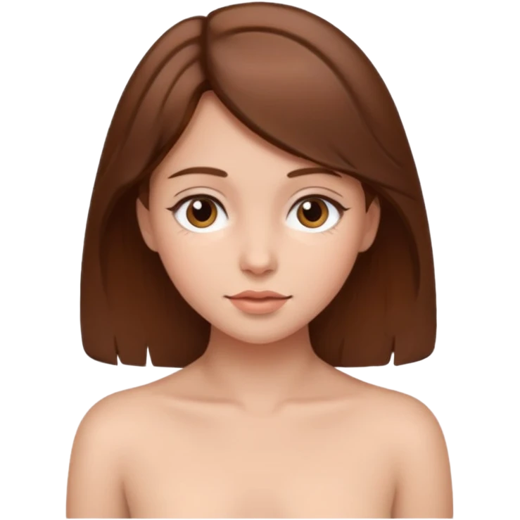 girl with brown hair boobs showing naked emoji