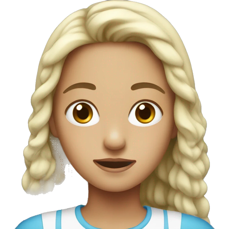 girl with white water on her face emoji