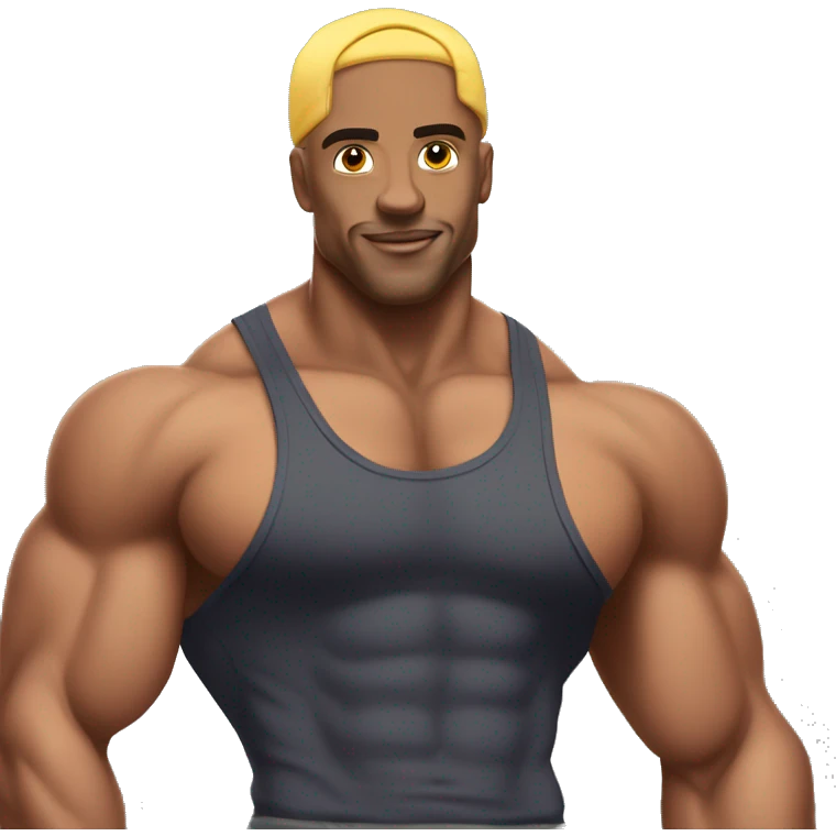 Gay bodybuilder jock wearing steap emoji
