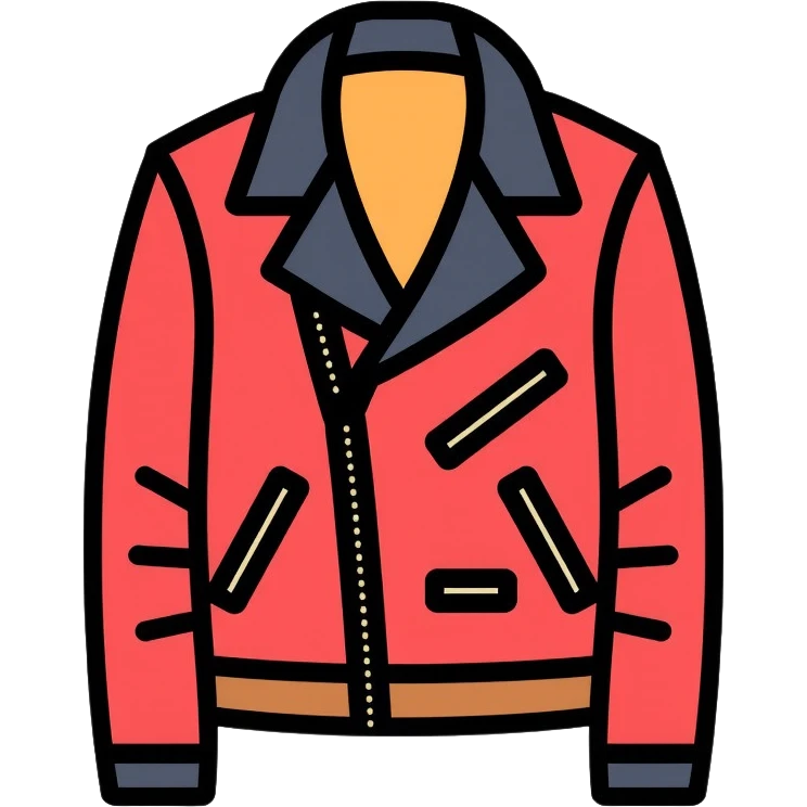red and black leather jacket emoji