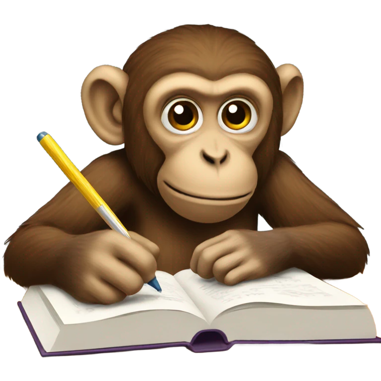 monkey studying emoji