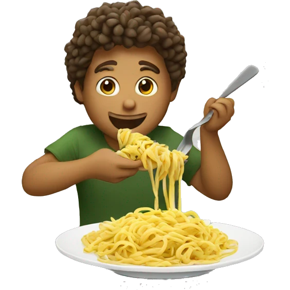 Jul eating pasta emoji