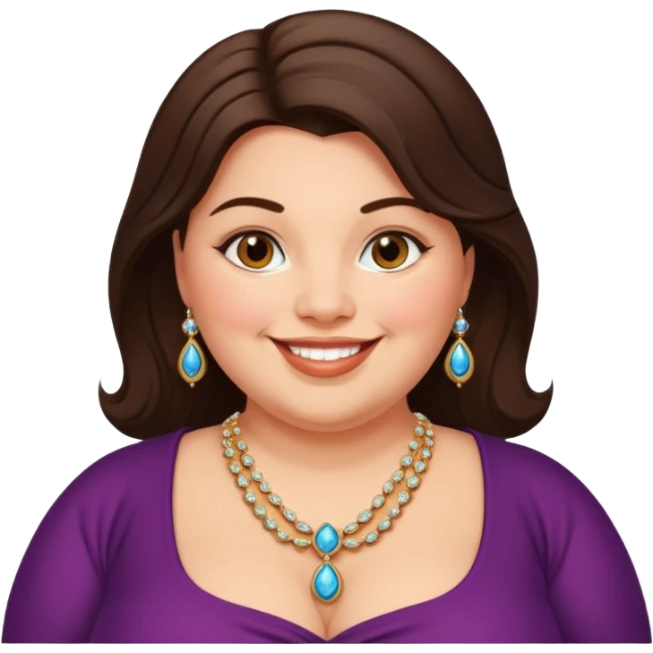 very fat handsome rich brunette woman emoji