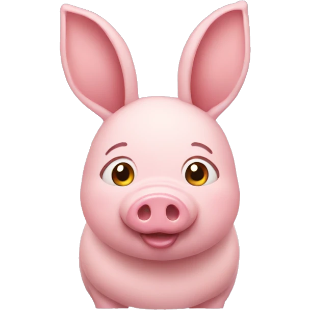 Pig wearing bunny ears  emoji