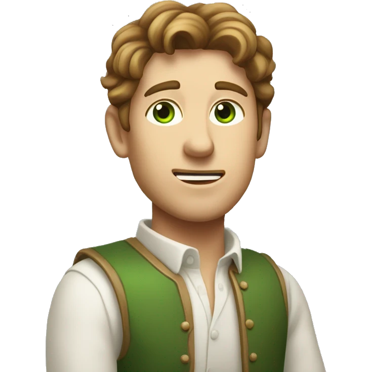 A white paper scroll held by a light-skinned man with green eyes and styled brown hair emoji
