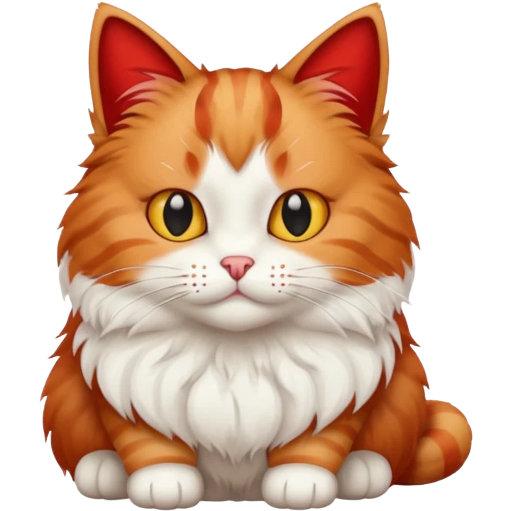 Chat rou et blanc  emoji