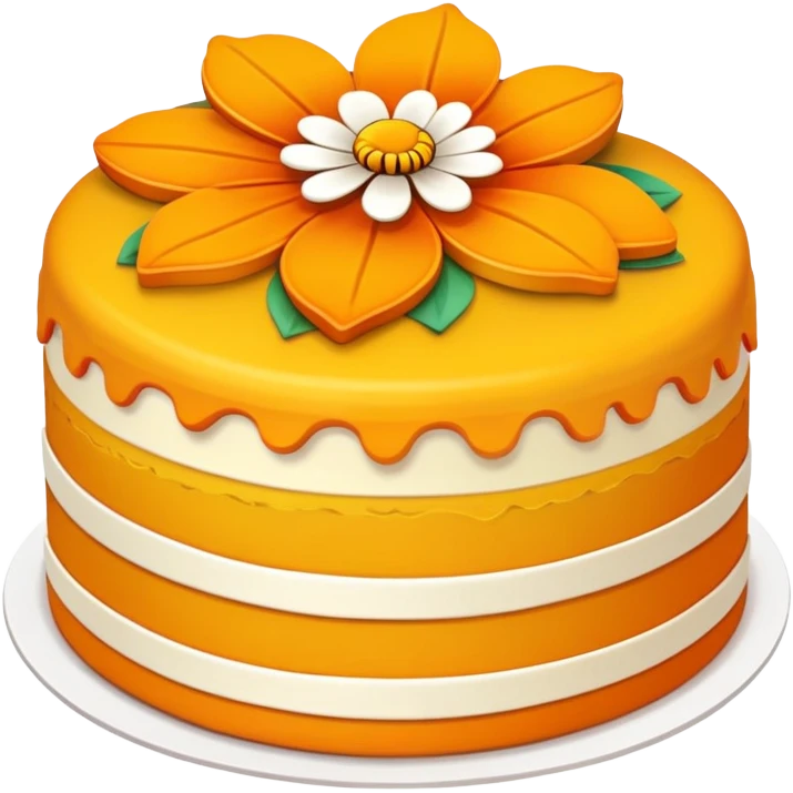 Double Ninth Festival Chongyang cake with layers and flower decorations, simplified emoji style with bold outlines and bright colors, cartoon style traditional autumn pastry emoji