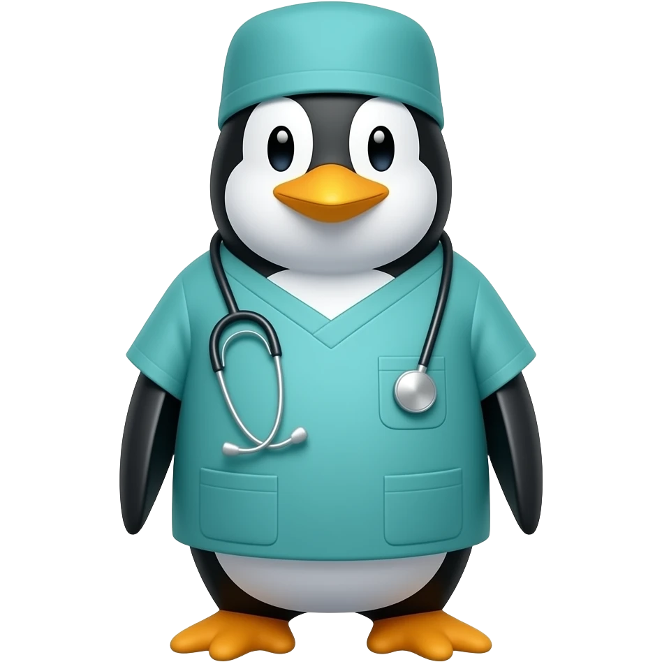 surgeon penguin front facing emoji