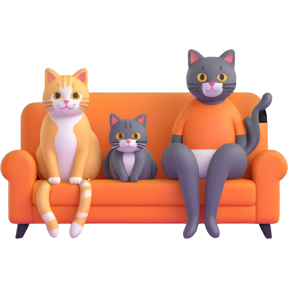 cat sitting next to person on sofa emoji
