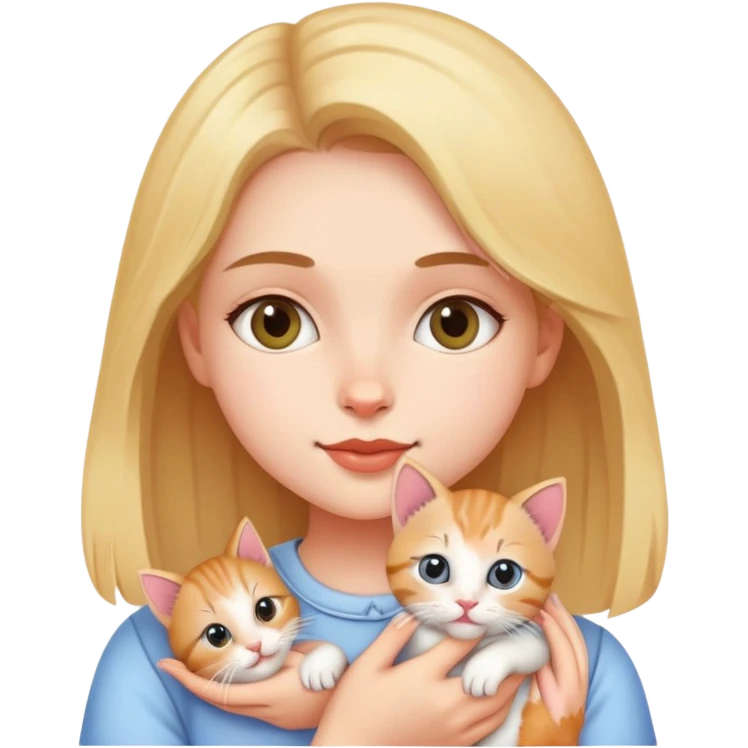 Girl holding kitten  emoji