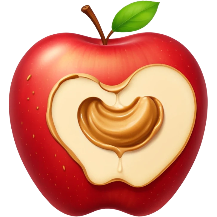 apple with peanutbutter emoji