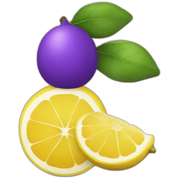 citron gorgé de soleil avec un pull violet qui fait du télétravail emoji