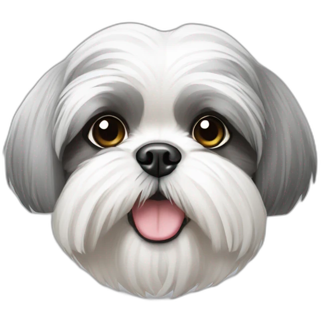 white and grey shih tzu emoji