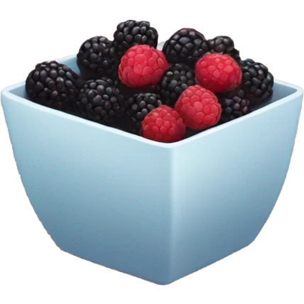 Square bowl of blackberries and raspberries  emoji
