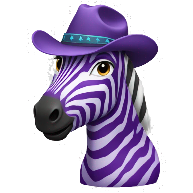 Purple zebra with a cowboy hat emoji