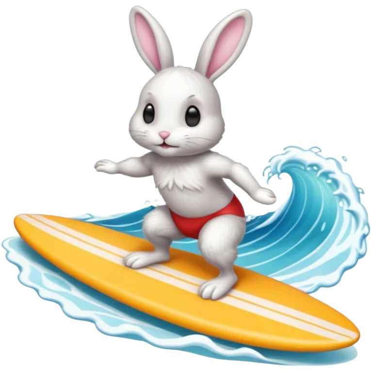 Bunny surfing emoji