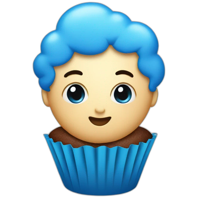 blue cupcake emoji