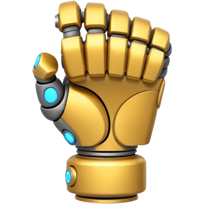 bulky robot fist from the back, metallic, emoji style emoji