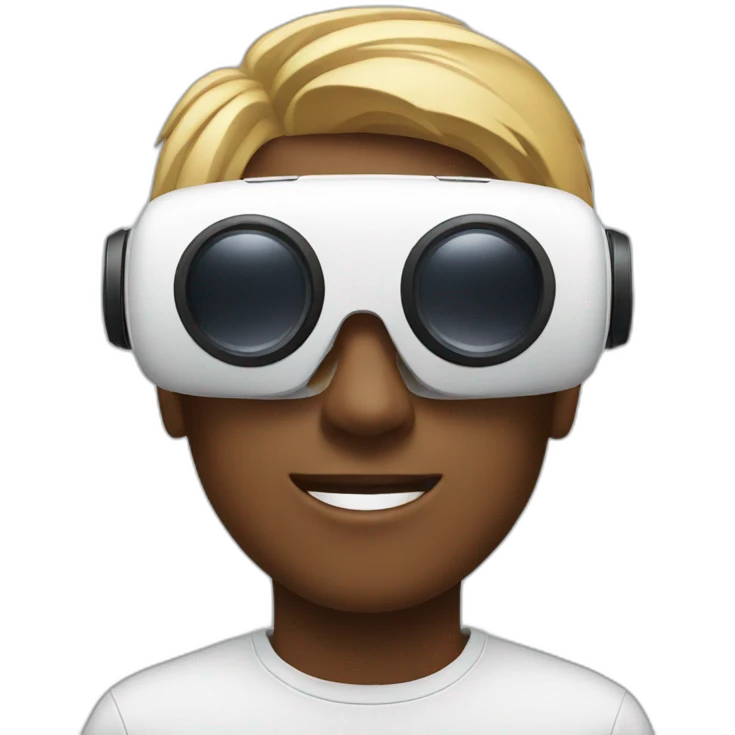 men wearing virtual reality glasses emoji