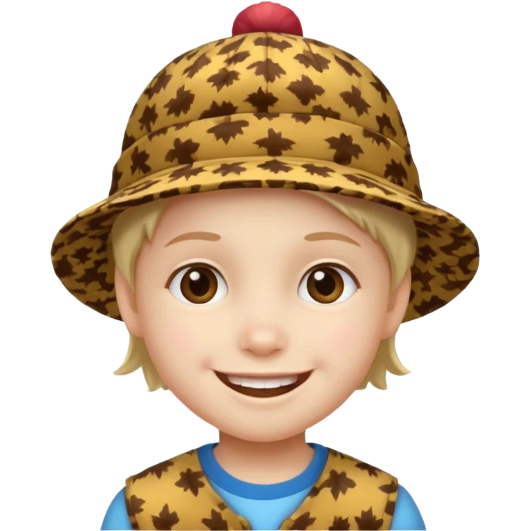 print hat with kid emoji