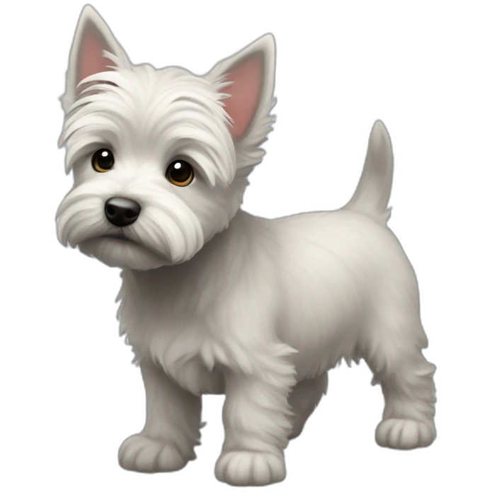 A light grey westie-cairn cross puppy emoji