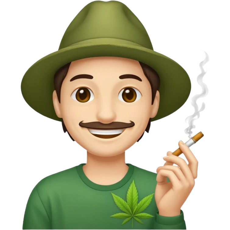 Smoking weed smiling face emoji