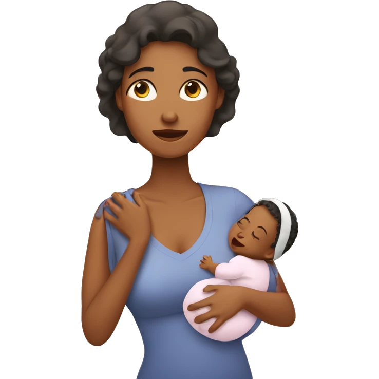 tired mother with 2 babies emoji