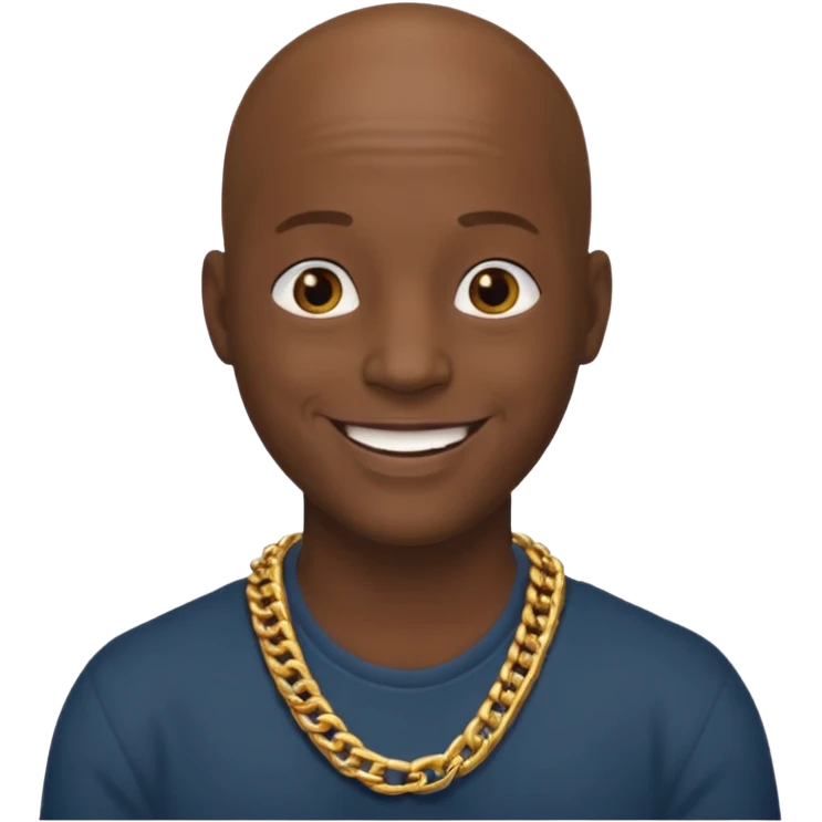 a bald man with necklace emoji