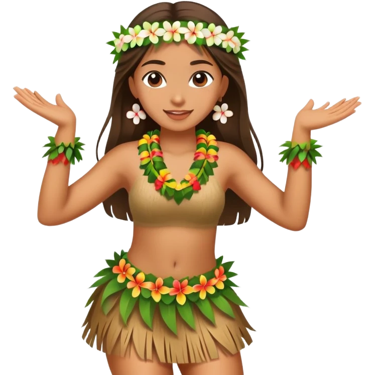 Hawaiian girl dancing hula emoji