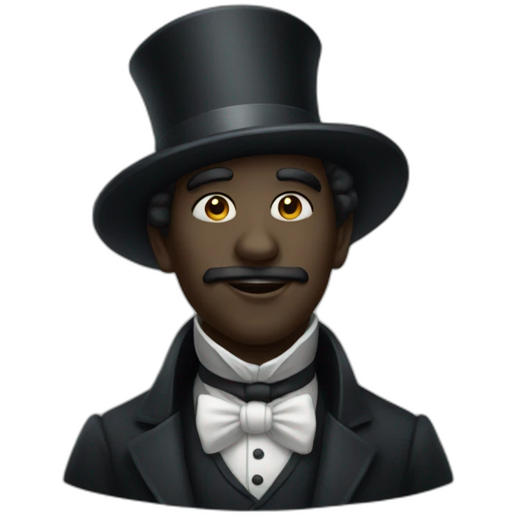 black victorian gentleman ghost emoji