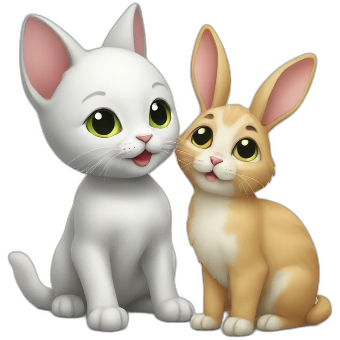 Kitten and rabbit emoji
