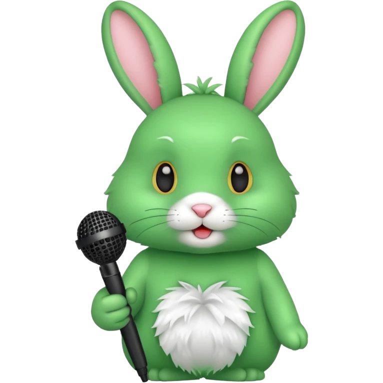 green rabbit with microphone emoji