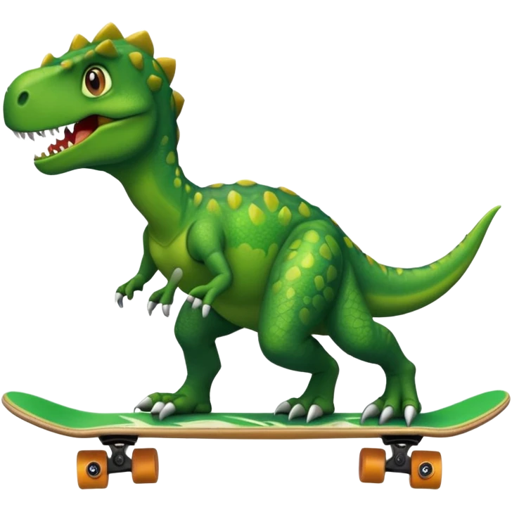 Dinosaur on a skateboard emoji