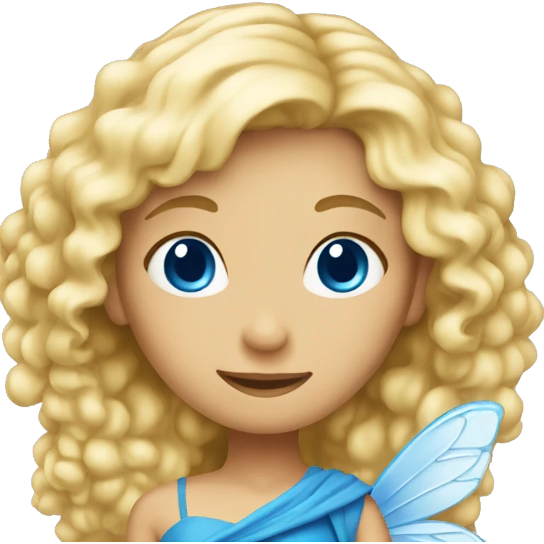blonde fairy wearing blue dress emoji
