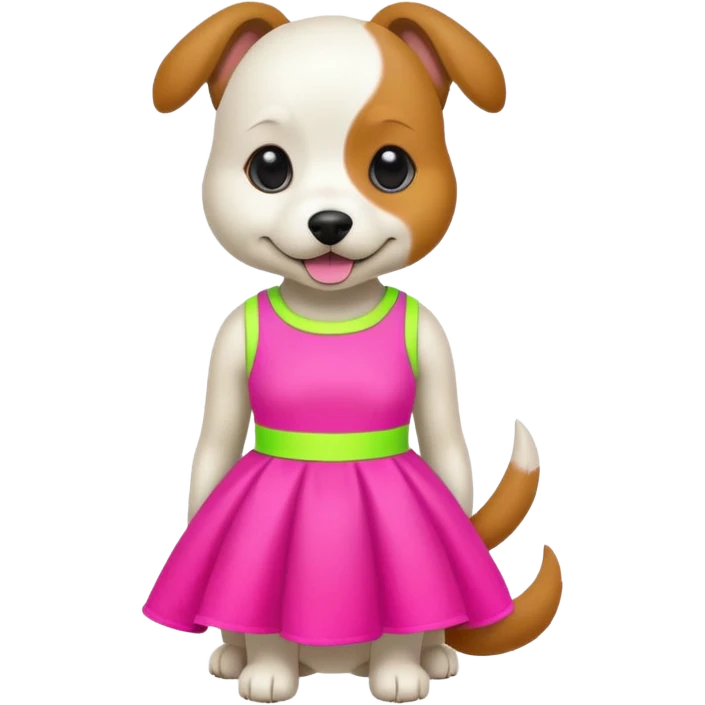 DOG wearring neon fashion dress emoji