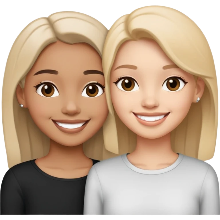 Black and white best friends girls  emoji