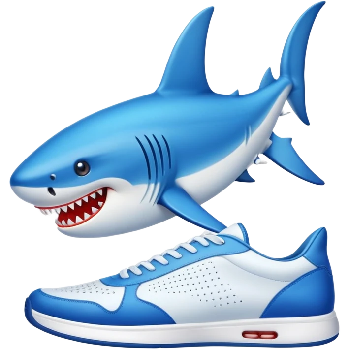 Tiburón son zapatos tenis azules  emoji