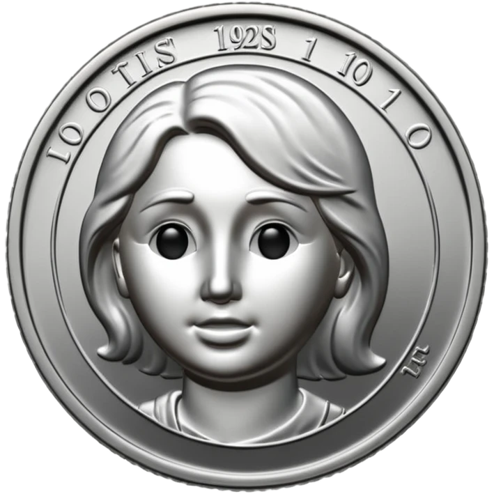 Silver Dime Coin With Out A Face & The Silver Number 10$ On It emoji