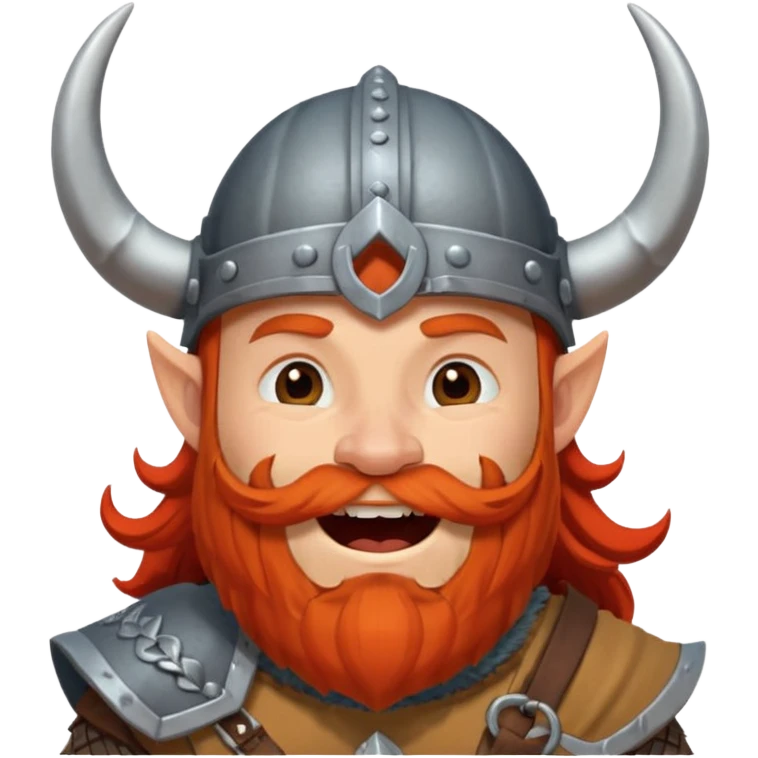 Viki vikingo laughing with horned helmet and red beard emoji