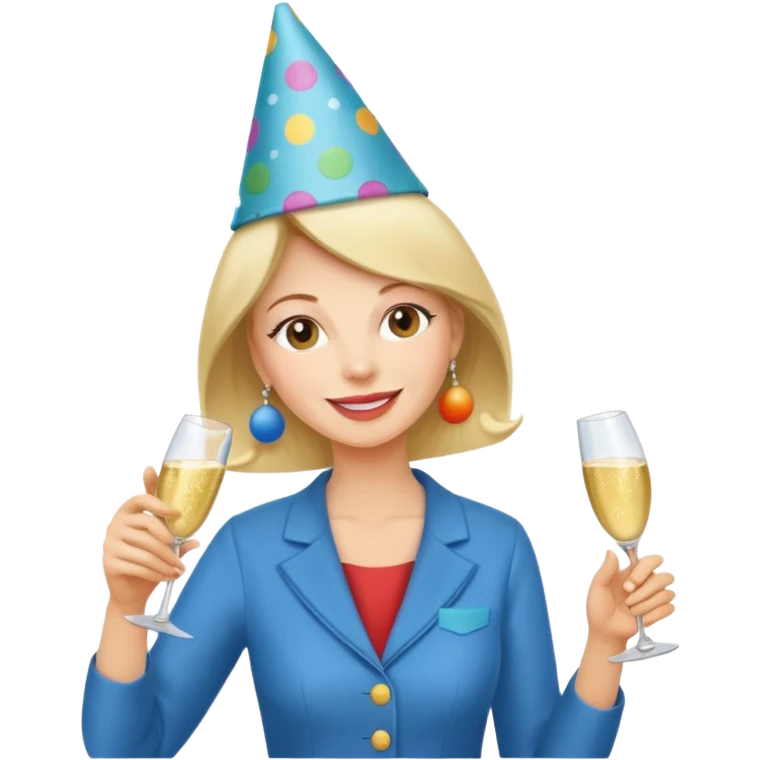 Happy mom is sewing and drinking champagne  emoji