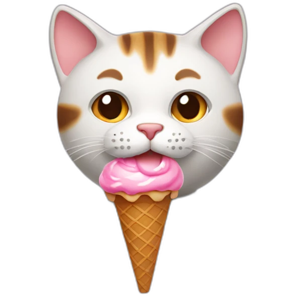 A cat eating ice cream emoji
