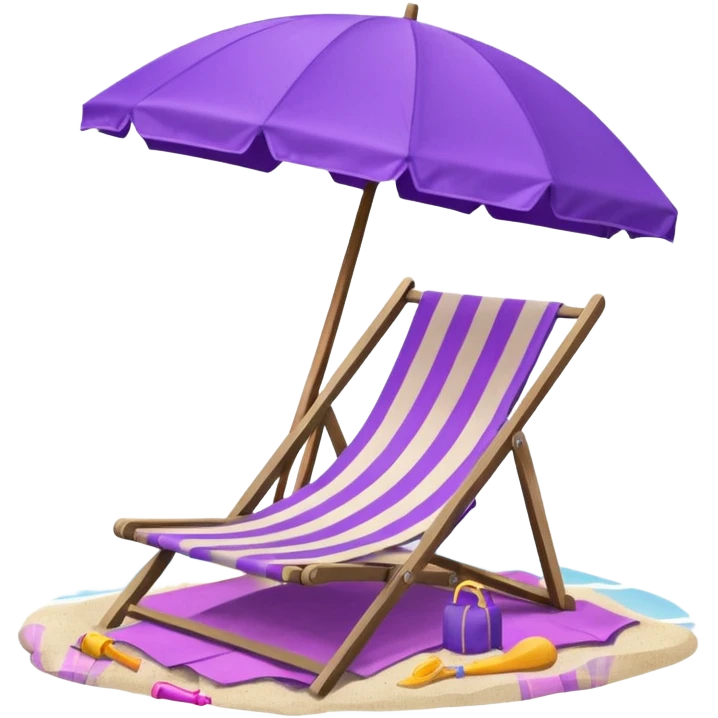 beach chair with purple umbrella emoji
