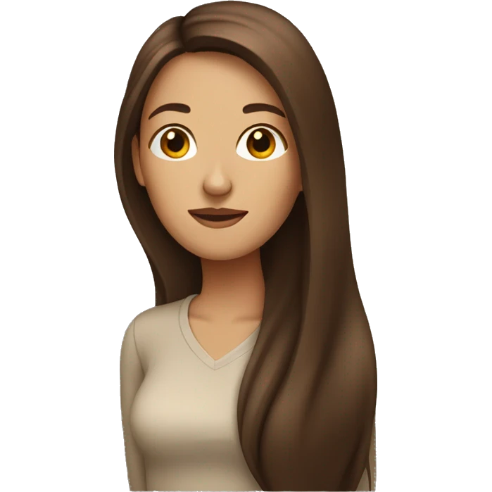 Woman woman with brown, long hair emoji