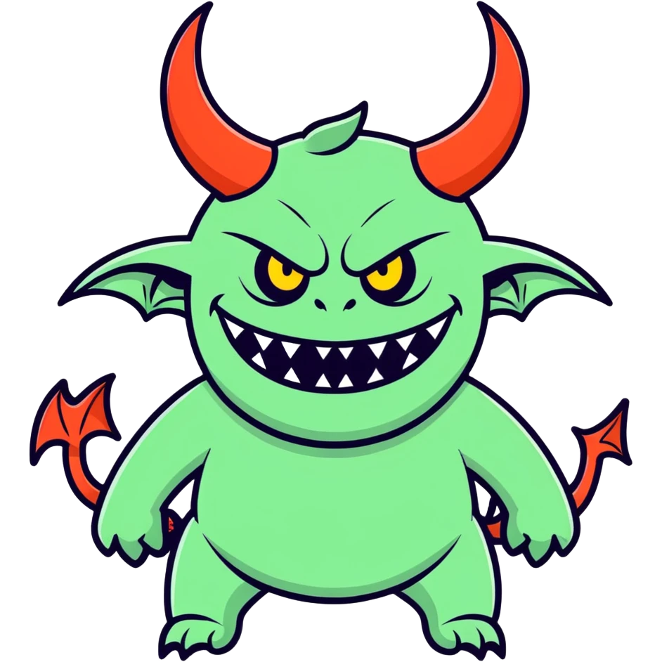 Demon with funny face  emoji